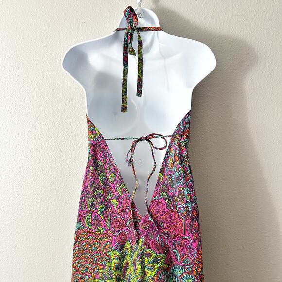 LikeMary Bohemian Print Multicolor Harem Jumpsuit women's size S/M - Picture 9 of 11